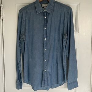 Acne blue 100 percent cotton shirt. Classic fits like a Medium.